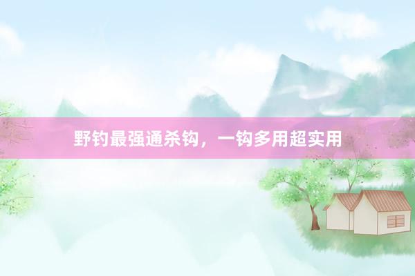 野钓最强通杀钩，一钩多用超实用